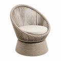 Gartenstuhl Rund Polypropylen Seil Beige Kissen