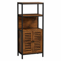 Regal mit Türen MDF Holzoptik und Metallrahmen 167 cm