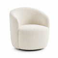 Drehbarer Sessel aus Kordstoff Creme