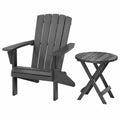 Adirondack Gartenstuhl Set aus Kiefernholz, Grau