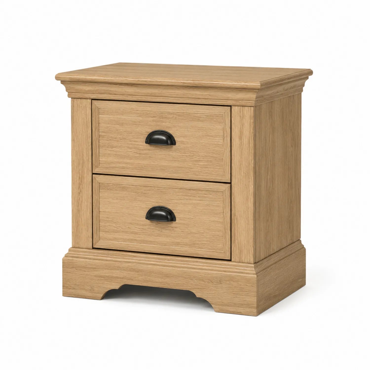 Nachttisch aus Holz mit 2 Schubladen Eiche