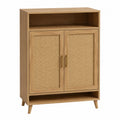 Schuhschrank aus MDF und Rattan 90x35x110cm