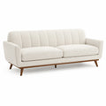 3-Sitzer Sofa Stoff Beige mit Holzfüßen