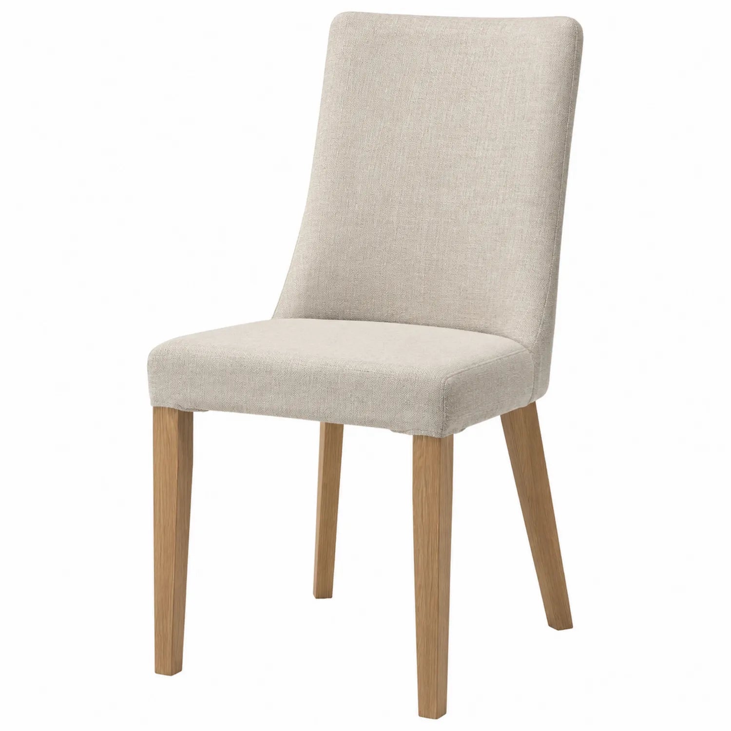 Esszimmerstuhl Leinen Beige Eichenholzbeine