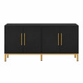 Sideboard Holz Schwarz mit Goldenen Metallbeinen