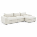 Ecksofa aus Stoff Creme